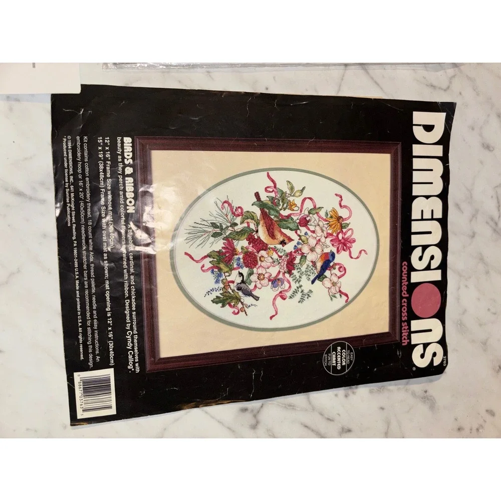Vintage Counted Cross Stitch Kit Lot Dimensions Bucilla Weekenders Birds Nature